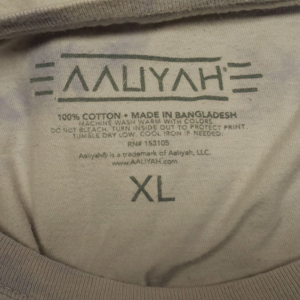 Aaliyah Tie Dye Graphic Tee Unisex XL Gray 90's Nostalgia Retro Music Streetwear - Picture 2 of 14